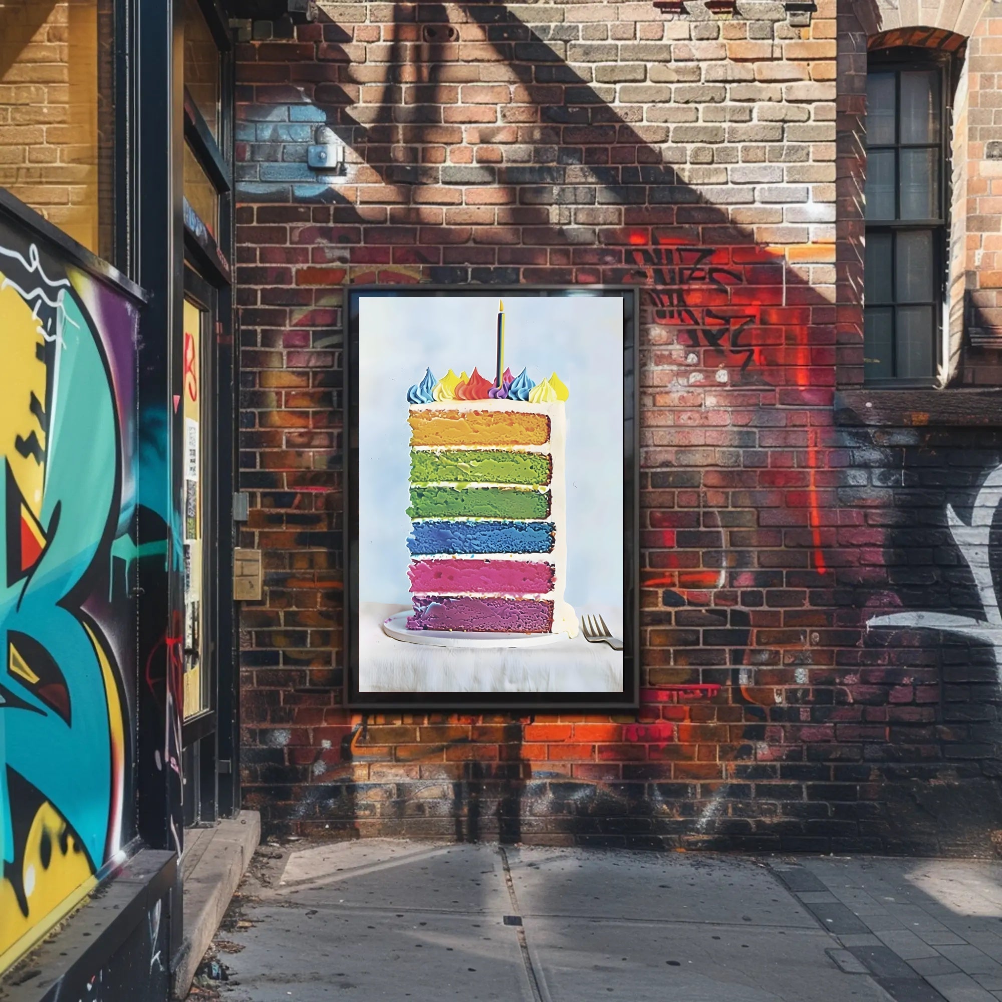 Rainbow Celebration Cake Poster
