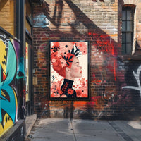 Ethereal Redhead Floral Fusion Art Poster PosterGoat