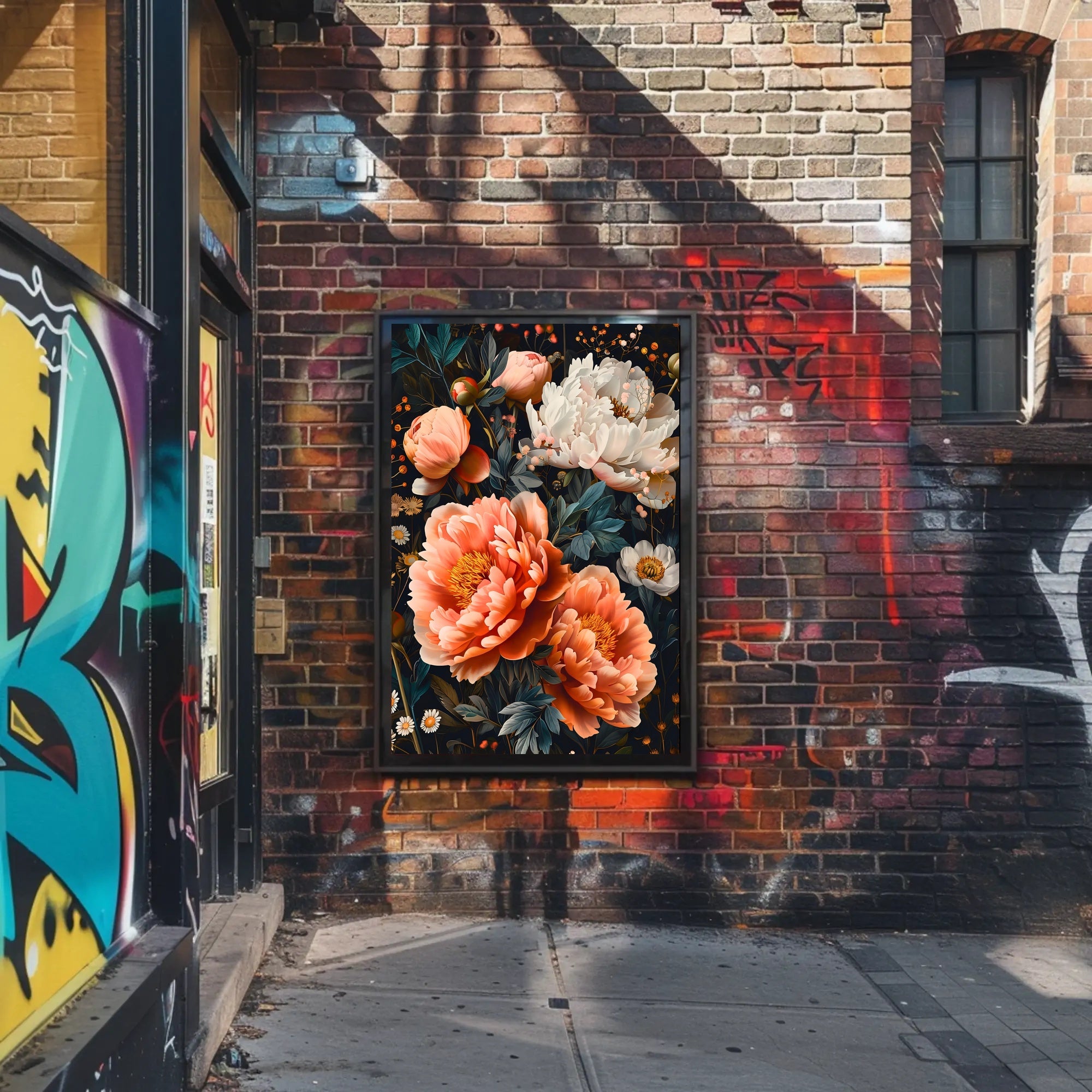 Blossoming Garden Peonies Artistic Poster