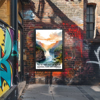 New River Gorge Watercolor Wall Art Poster