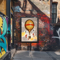 Vintage Hot Air Balloon Illustration Poster PosterGoat