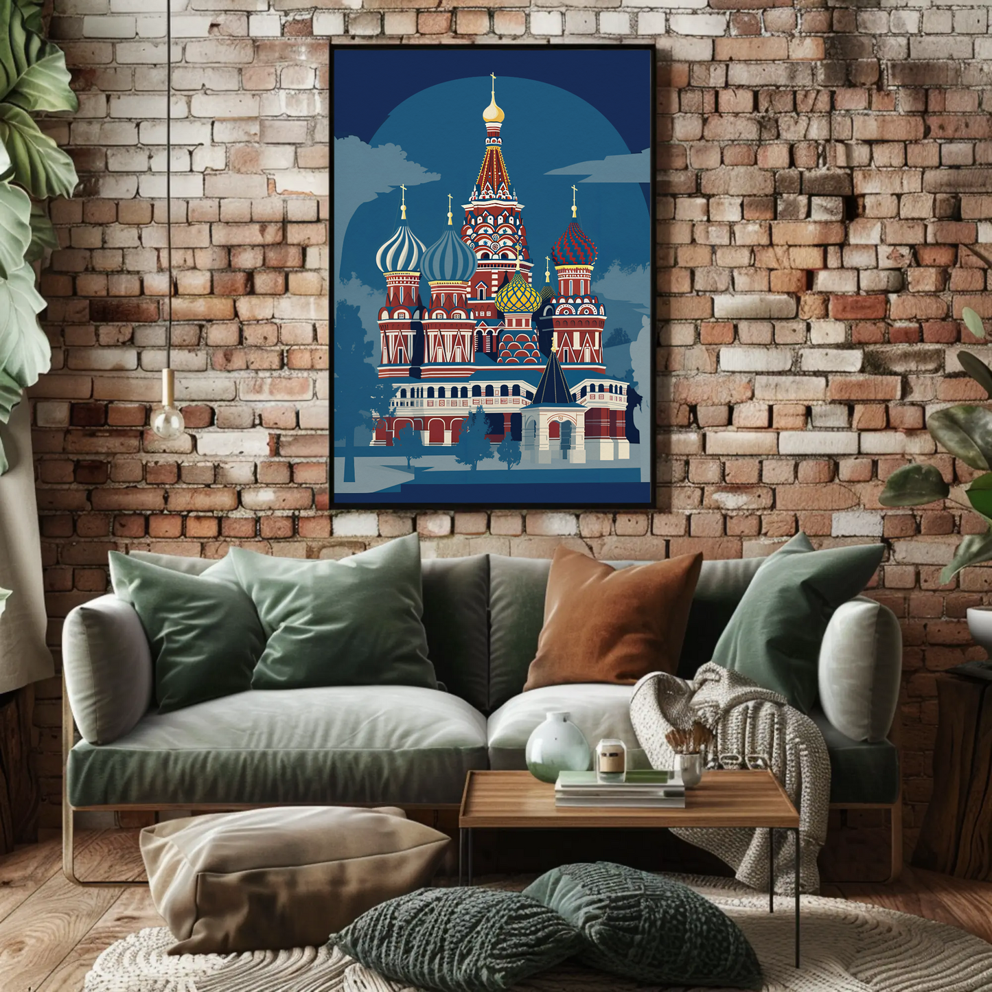 Saint Basil's Cathedral Moscow Landmark Travel Poster