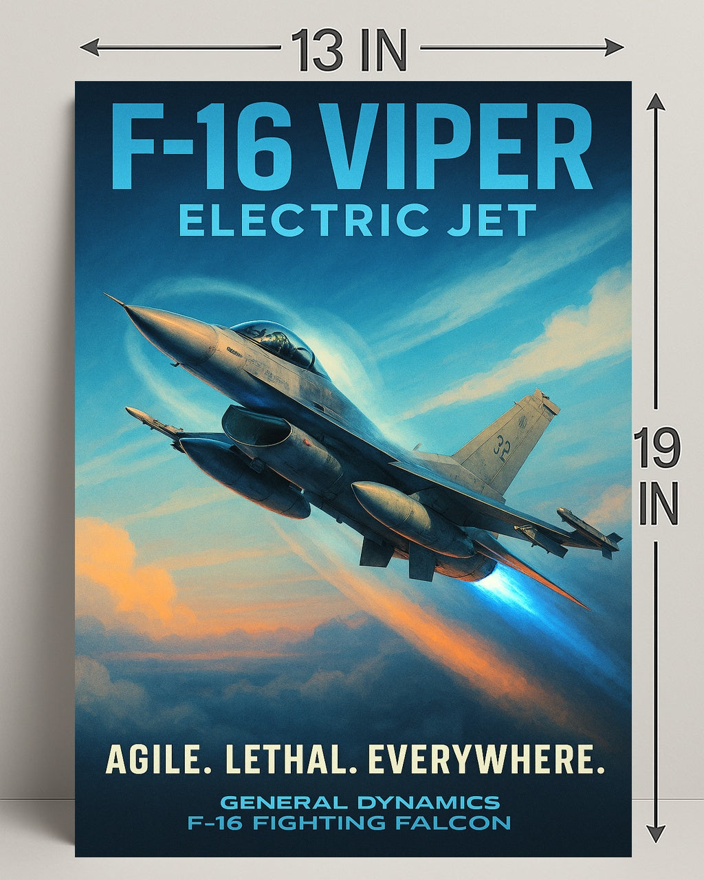 F-16 Viper Electric Jet Poster PosterGoat