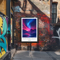 Northern Lights Finland Travel Poster