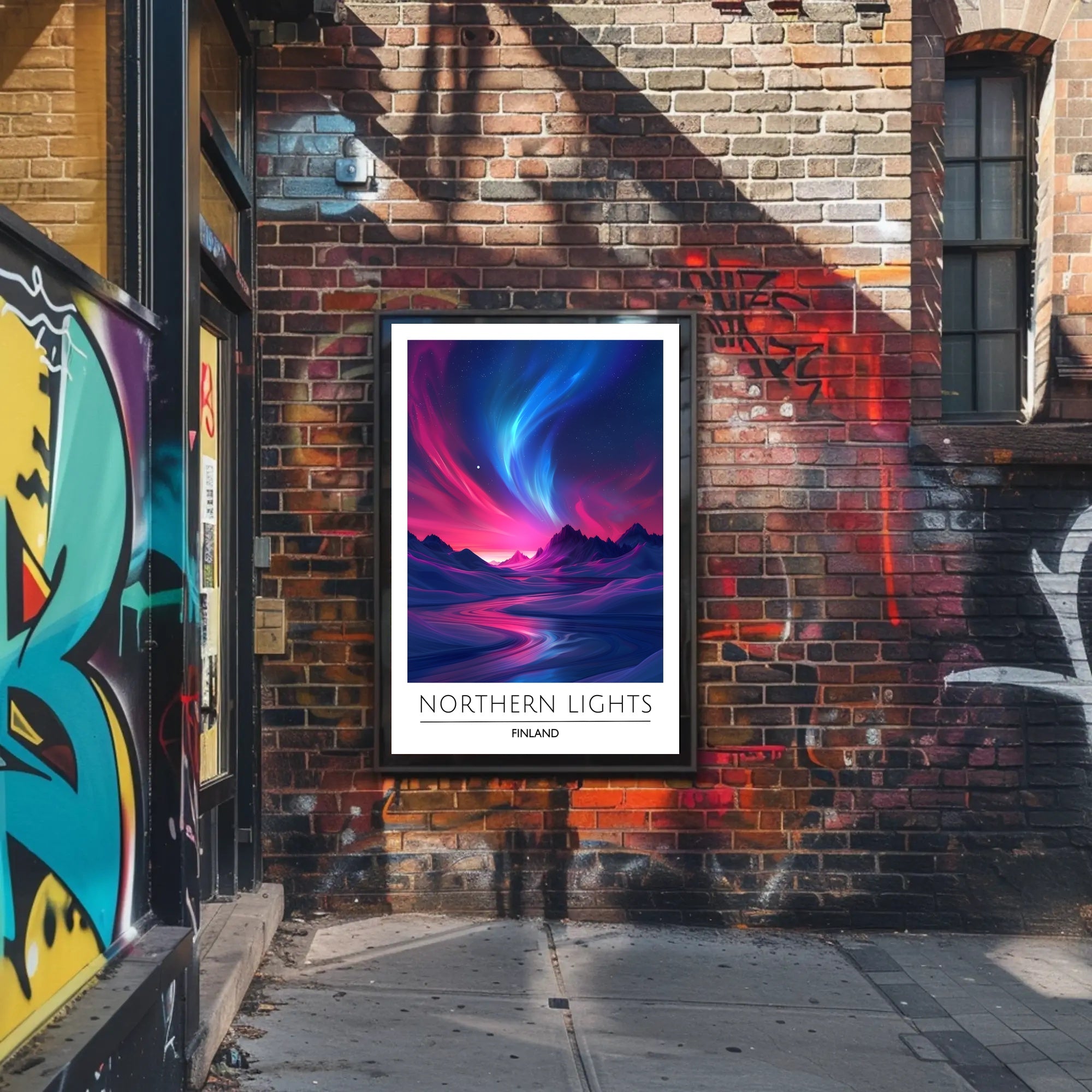 Northern Lights Finland Travel Poster