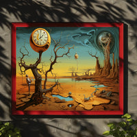 Surreal Time Distortion Scene Artistic Poster