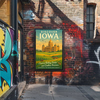 Discover Iowa Land of Rolling Fields Poster