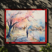 Serene Stroll Among Cherry Blossoms Poster