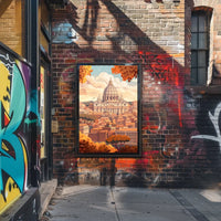 Rome's Iconic Autumn Cityscape Art Poster