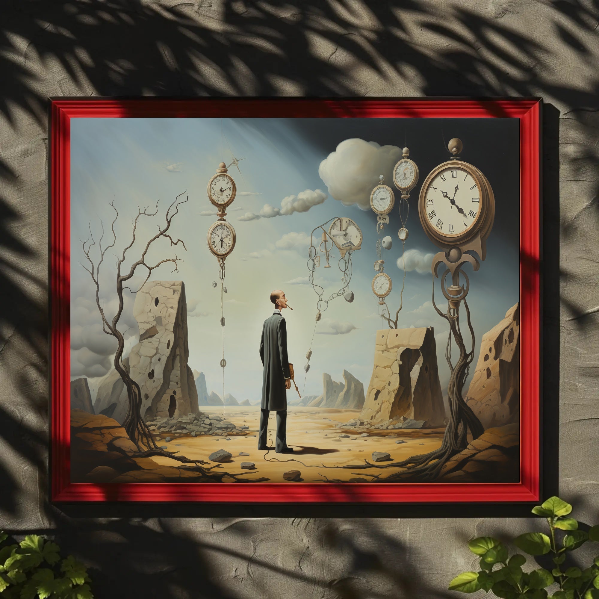 Surreal Dreamscape Timepiece Artistic Poster