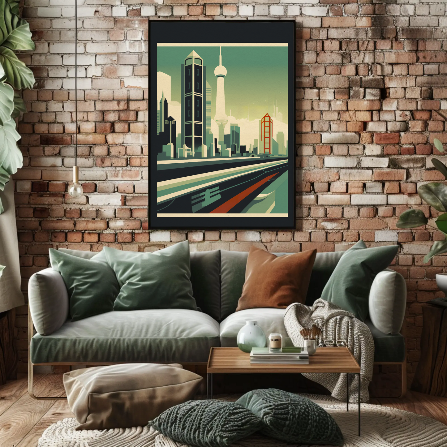 Futuristic Skyline Of Shanghai China Travel Poster