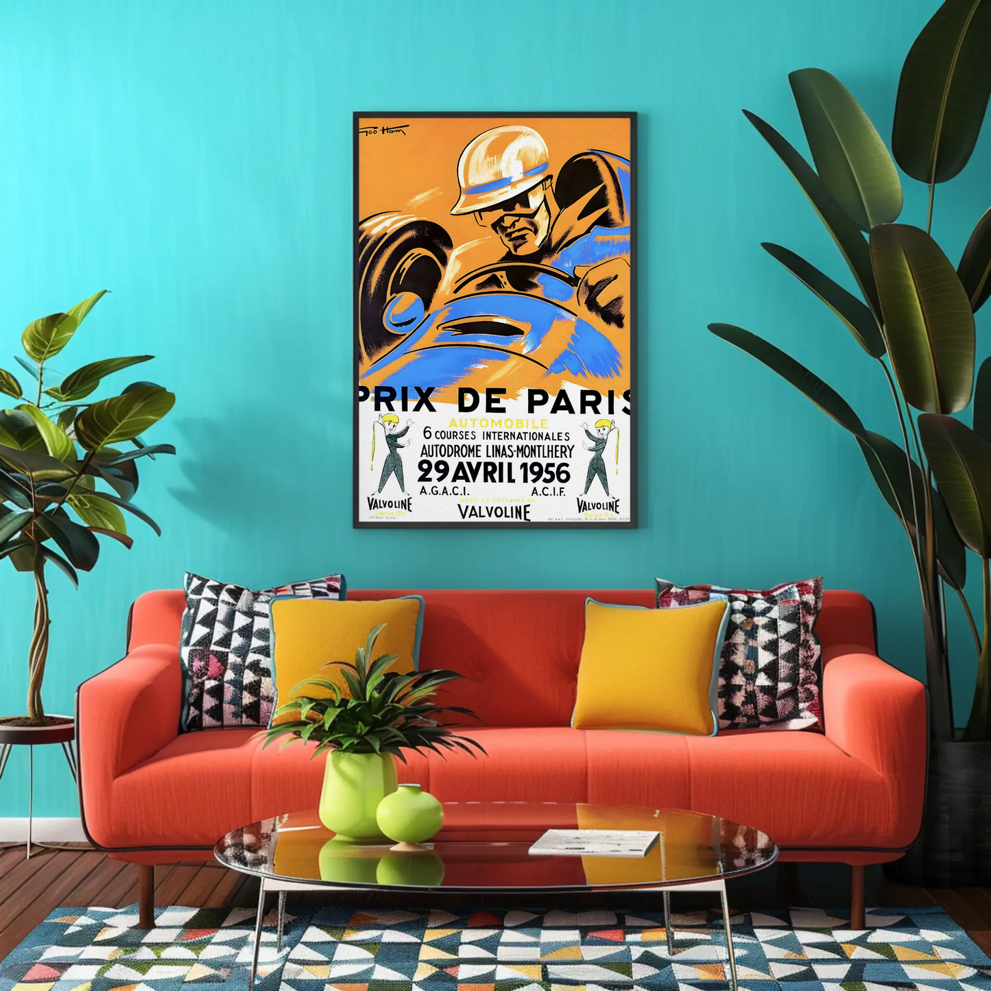 Prix de Paris – 1956 Valvoline Race Poster