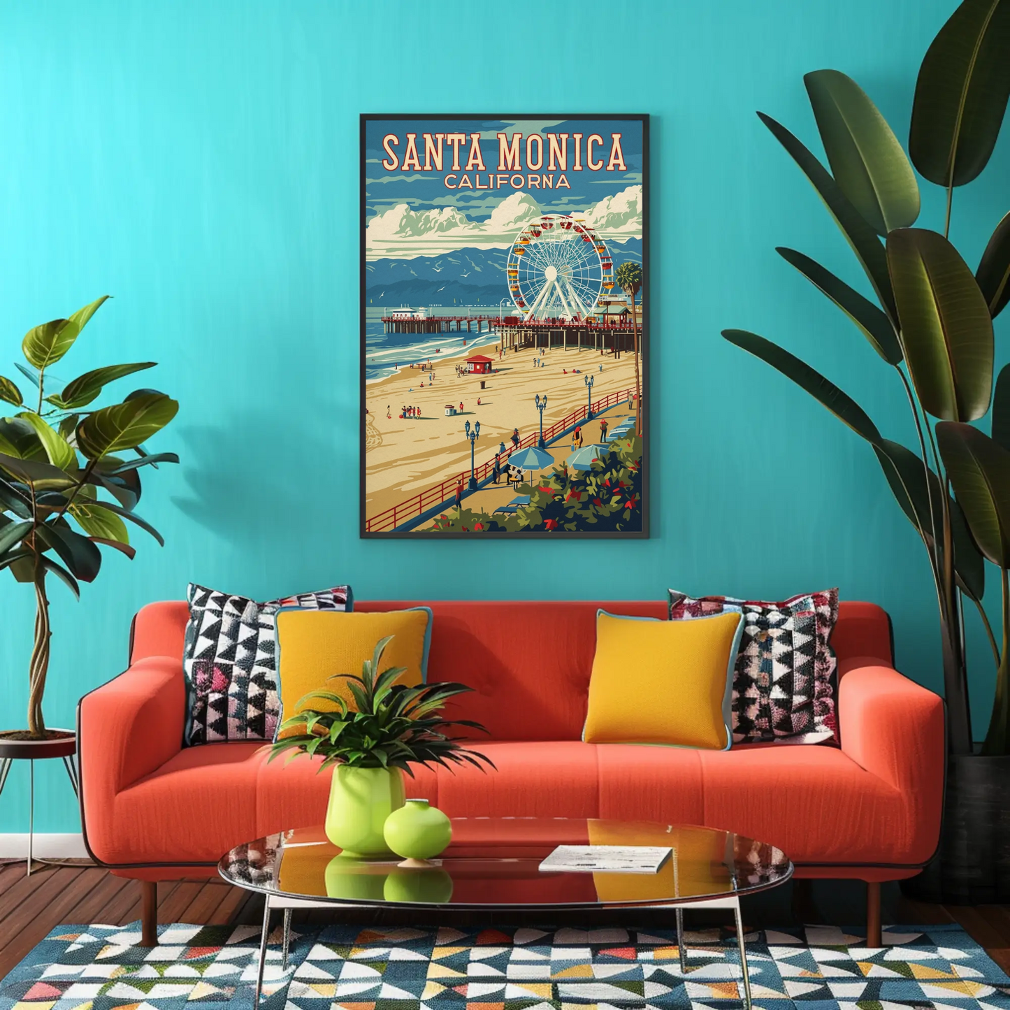Santa Monica California Vintage Poster