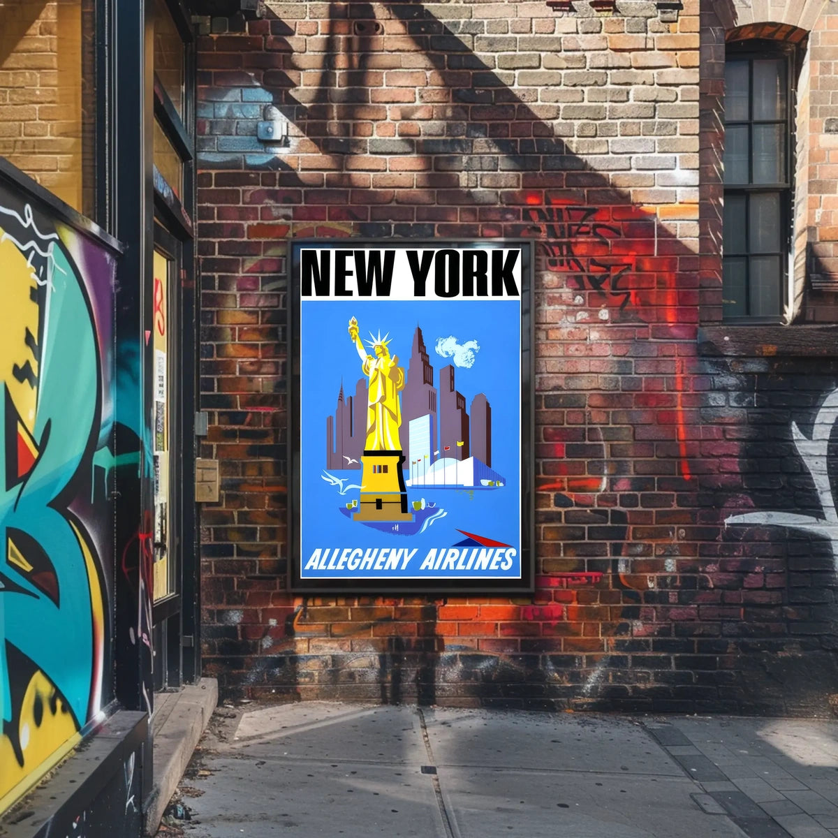 New York City Poster Abstract Iconic Travel Wall Art