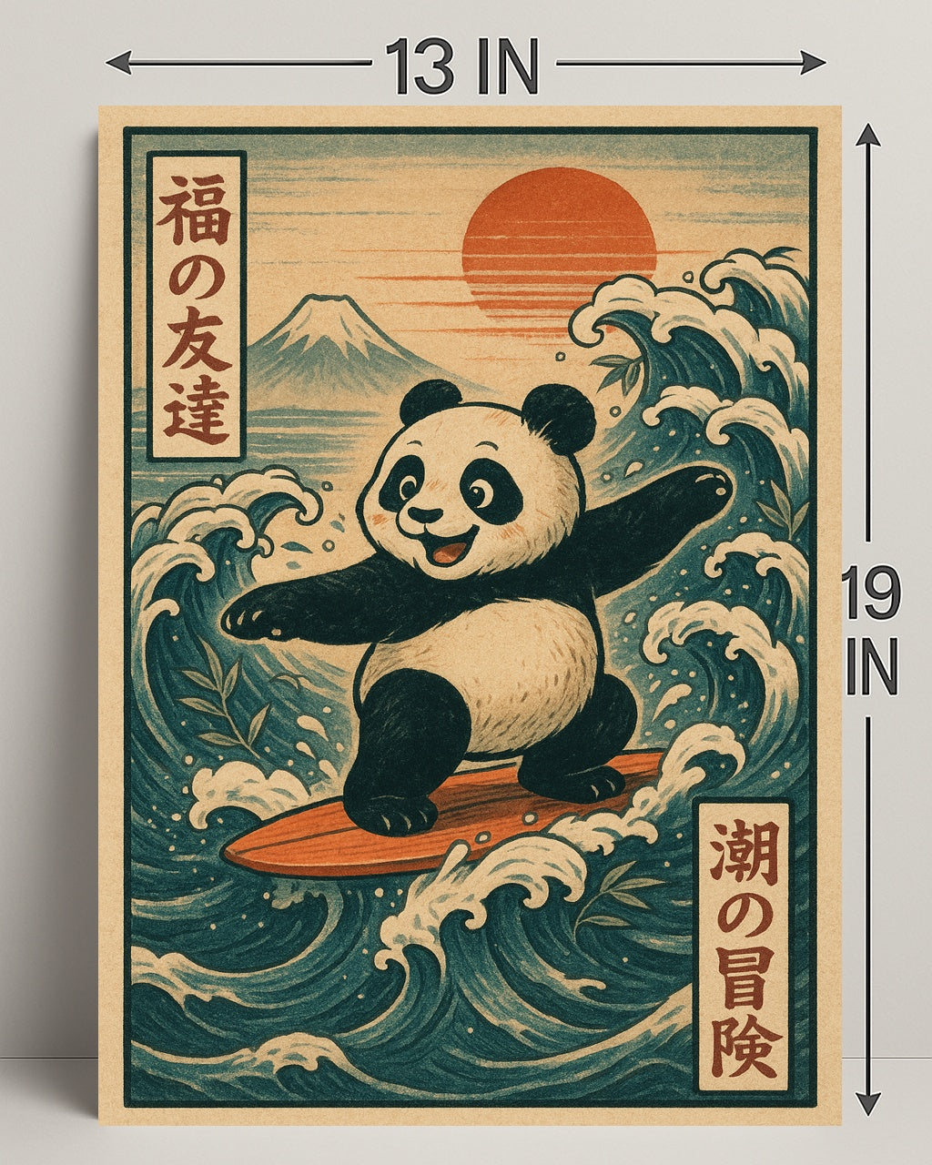 Pandas Surfing Adventure Poster PosterGoat