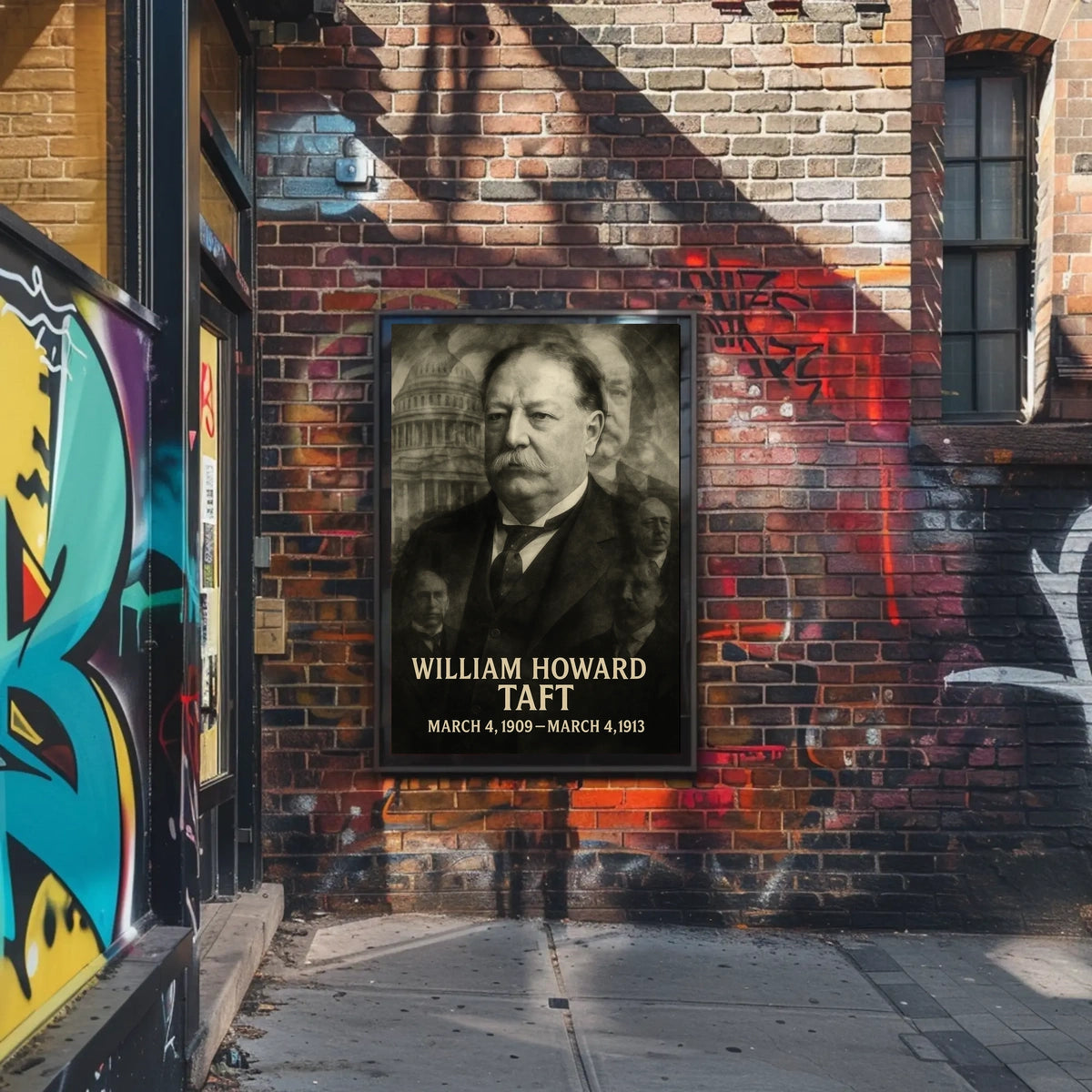 William Howard Taft 27th President of the United States Double Exposure Poster