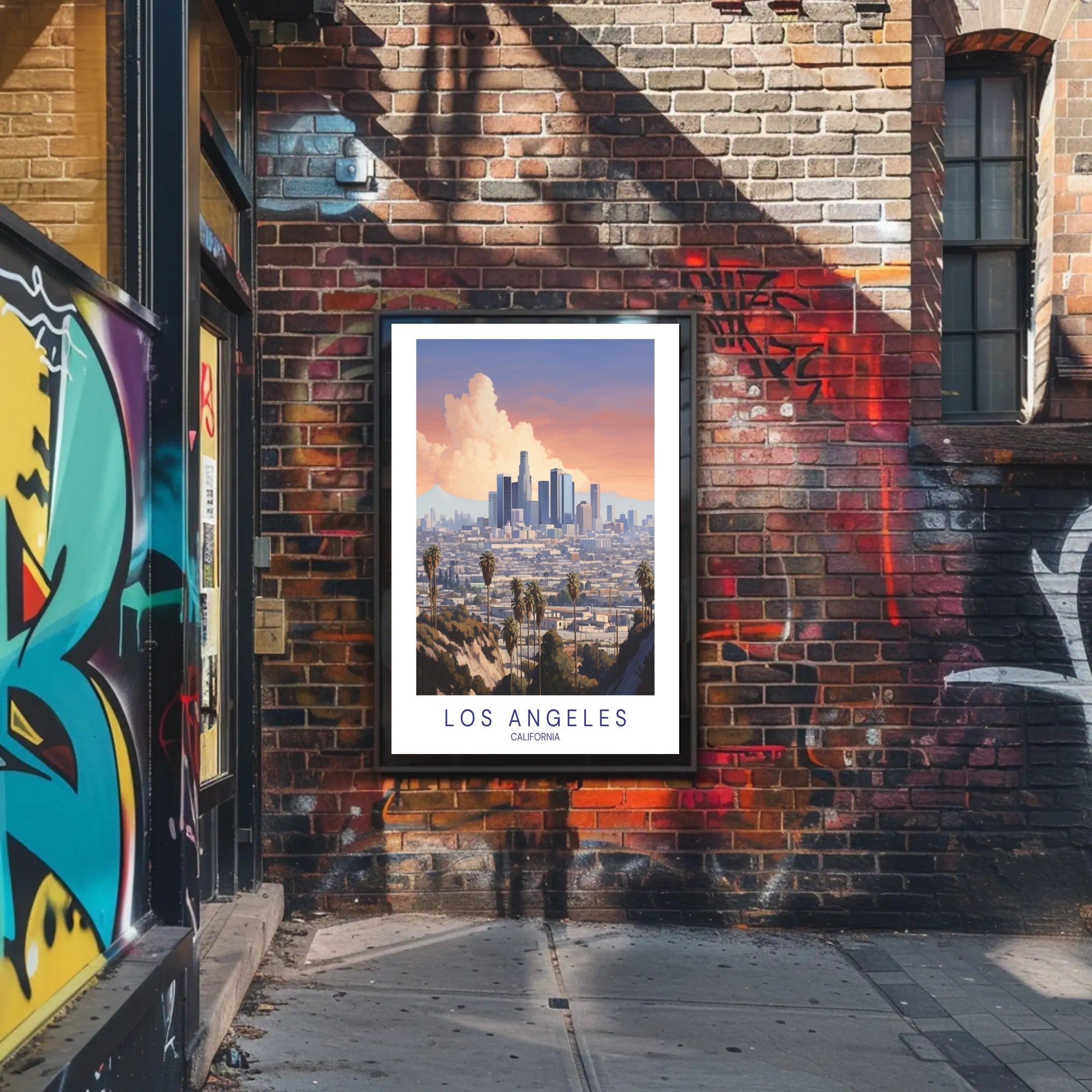 Los Angeles Skyline Serene Illustration Urban or Cityscape Poster PosterGoat