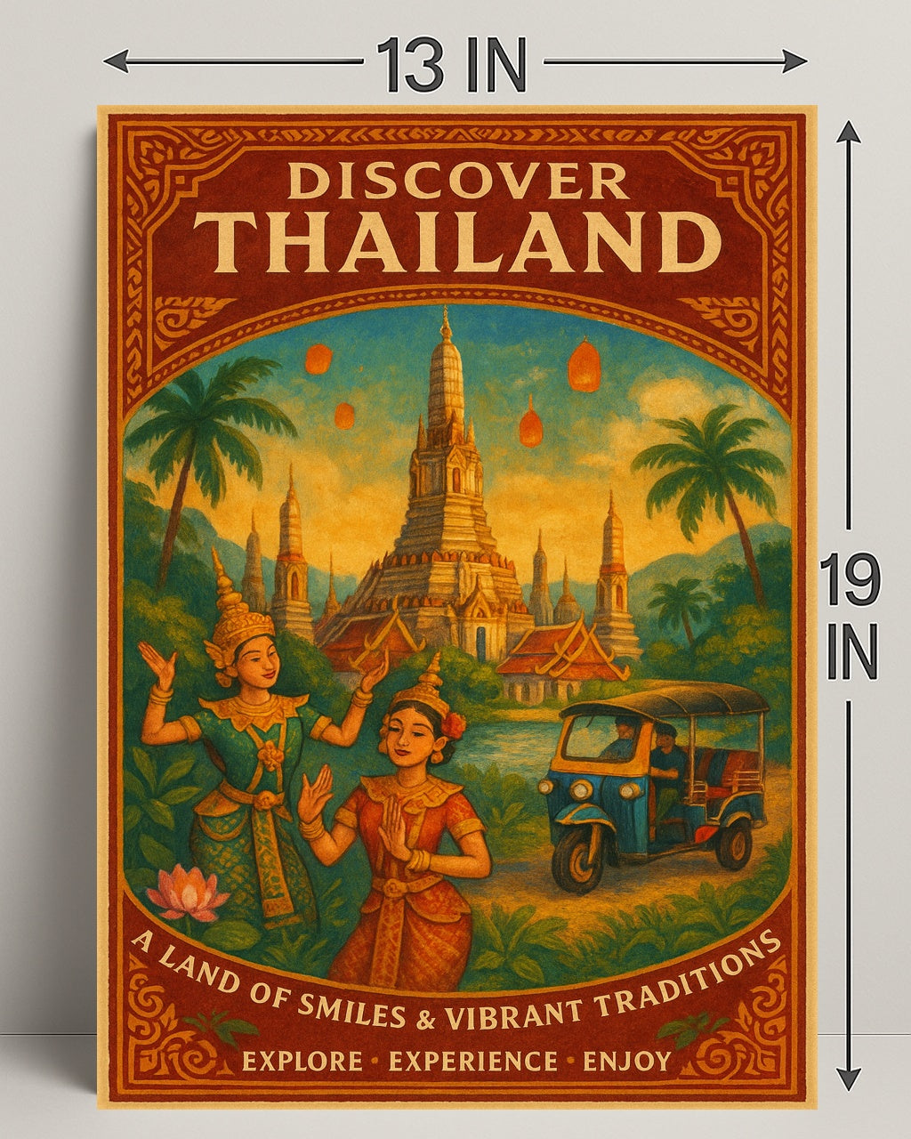 Discover Thailand Vintage Poster Art Print PosterGoat