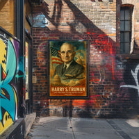 Harry S. Truman 33rd President of the United States Layered Digital Collage Poster