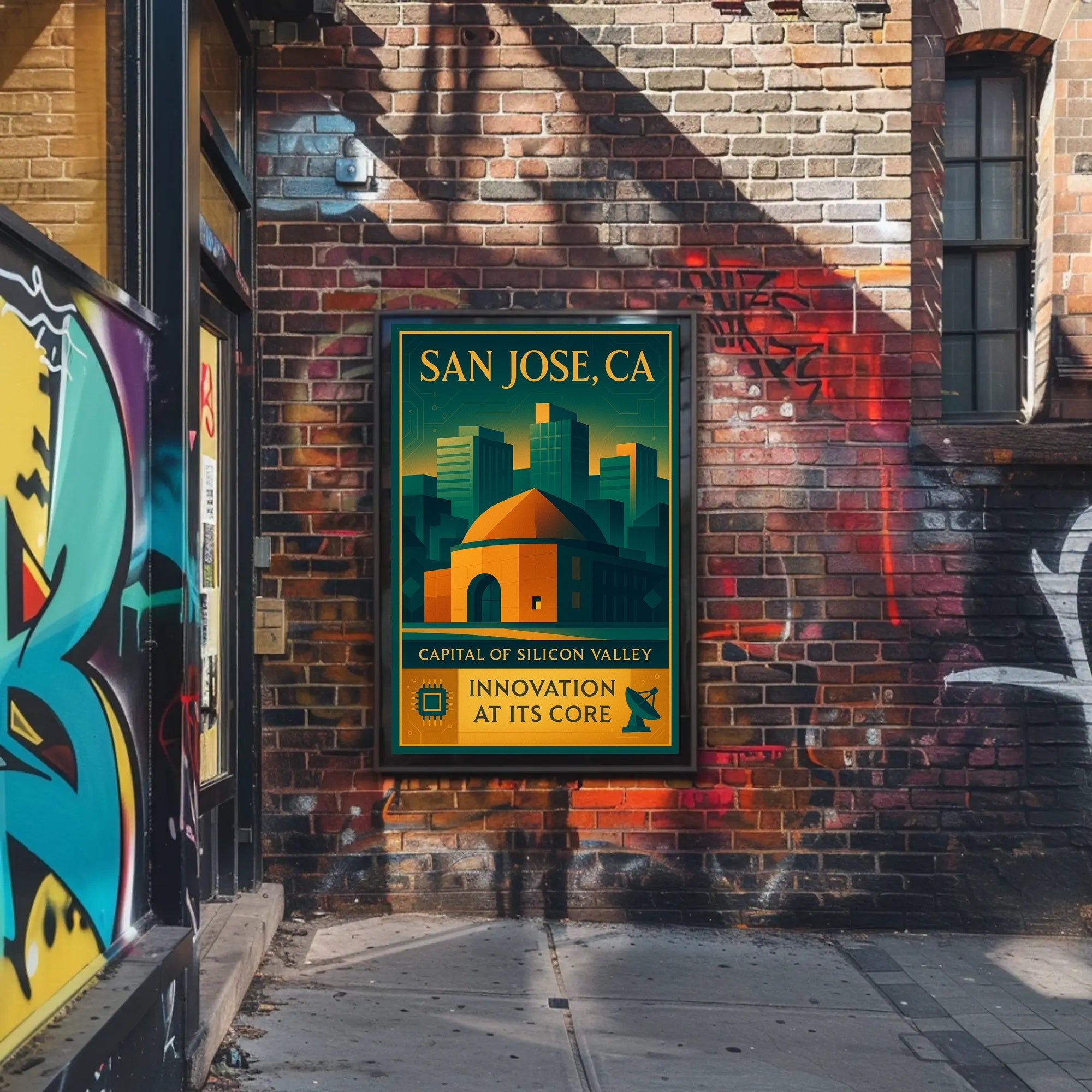 San Jose Tech Cityscape Urban or Cityscape Poster