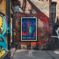 New York City The City Never Sleeps Poster Retro Wall Art