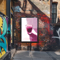 Glass Of Red Abstract Poster Wall Art Print