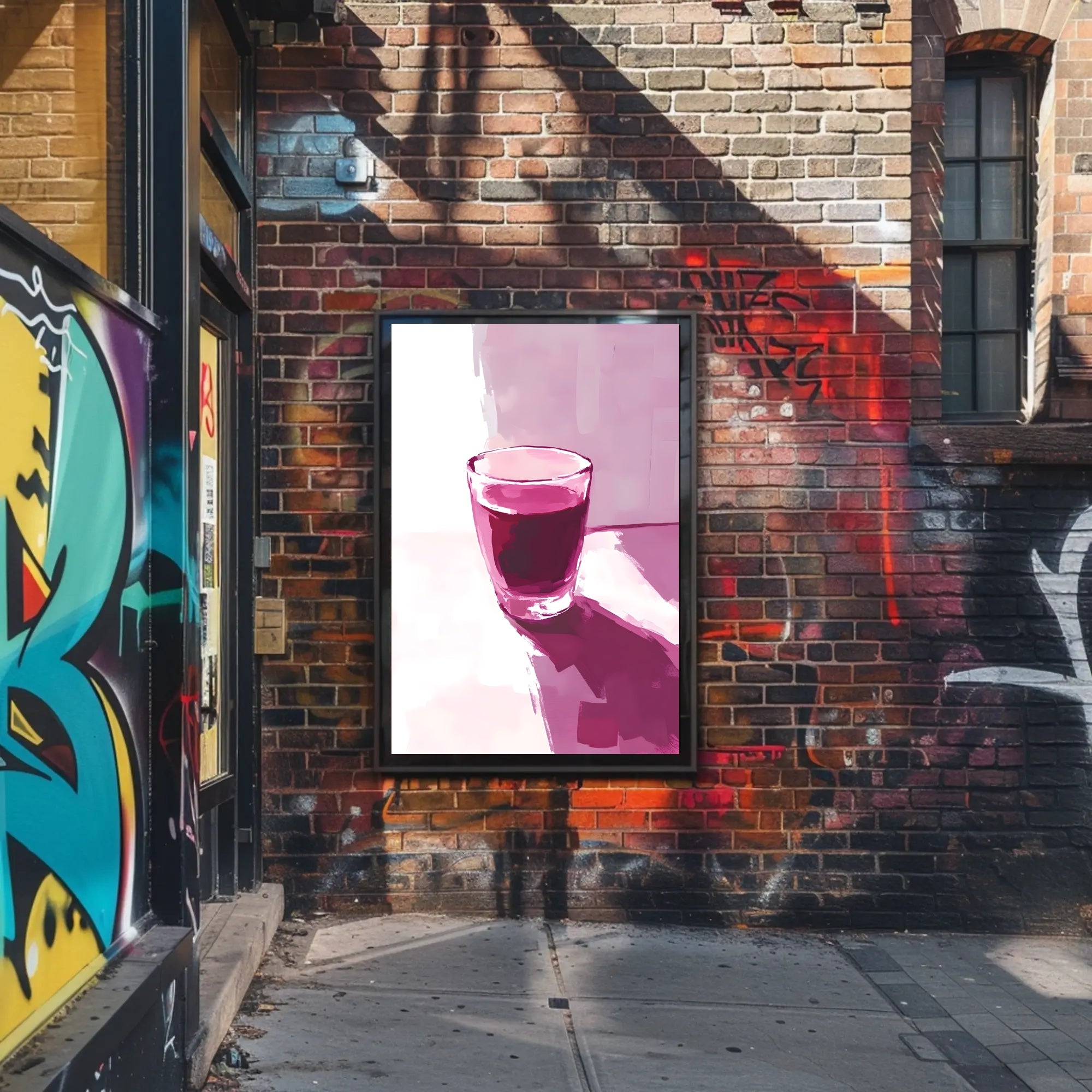 Glass Of Red Abstract Poster Wall Art Print