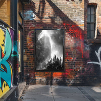 Aurora Lighthouse Seascape: Mystical Nighttime Poster PosterGoat