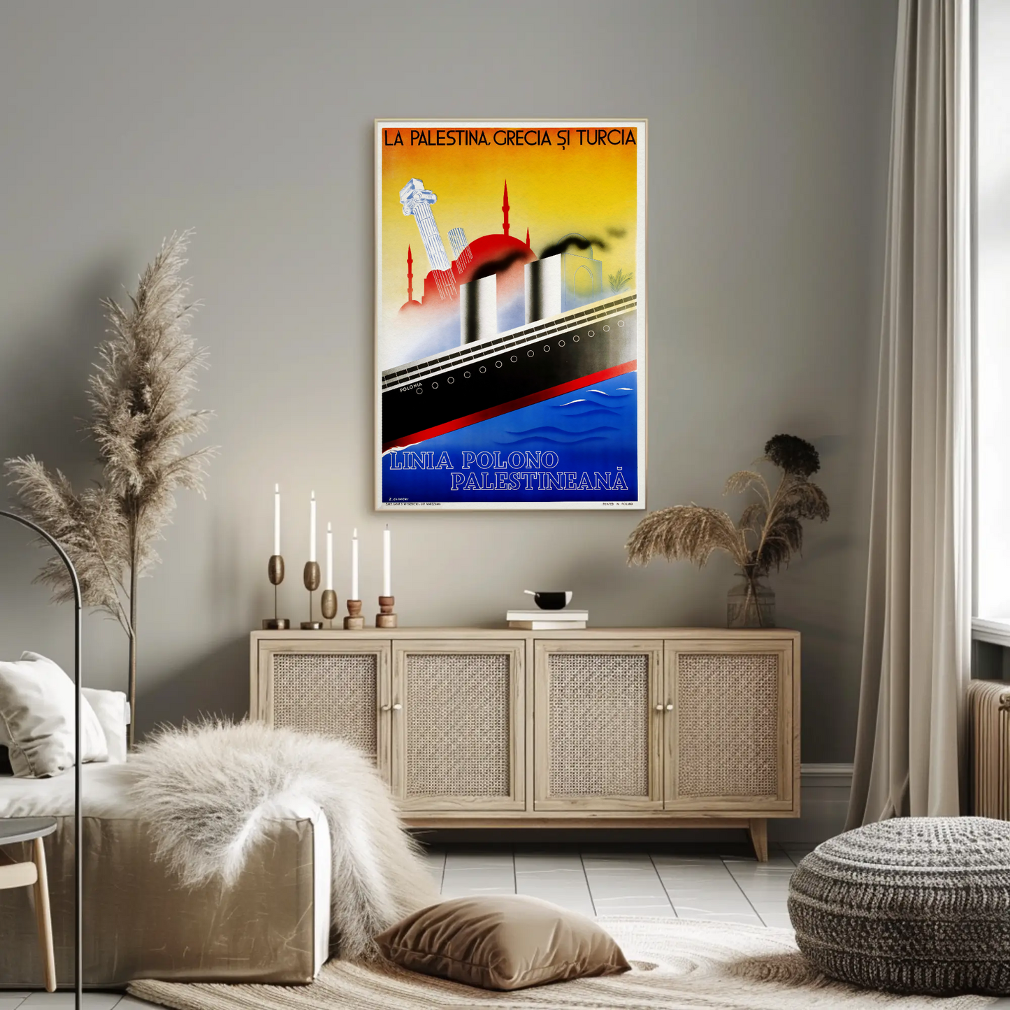 Poland Palestine Greece Turkey Cruise Vintage Poster