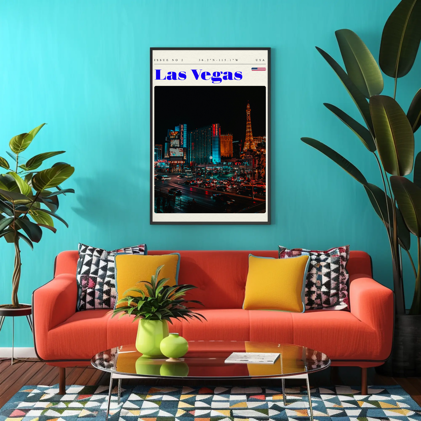 Vintage Poster Las Vegas Strip Night Lights