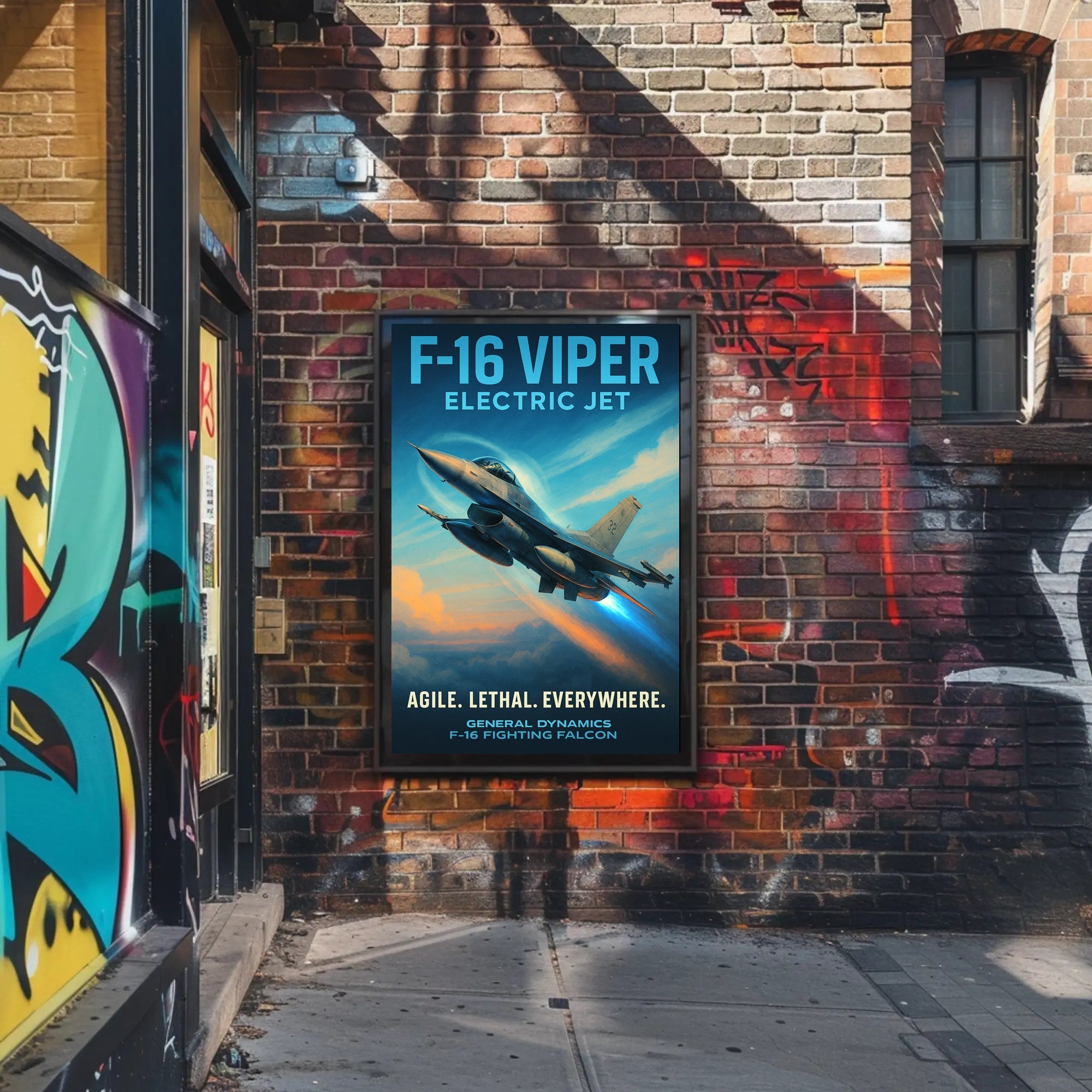 F-16 Viper Electric Jet Poster PosterGoat