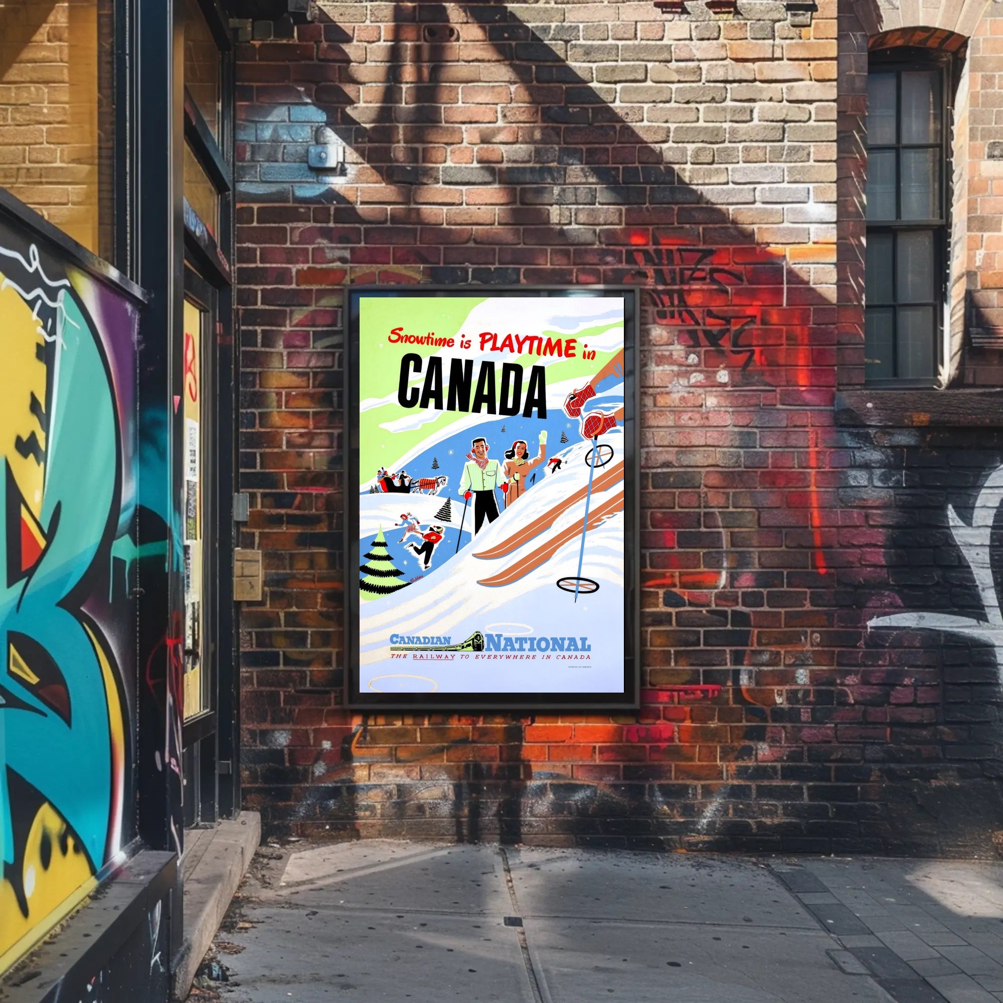 Canadian Winter Skiing Adventures: Vintage Travel Poster PosterGoat