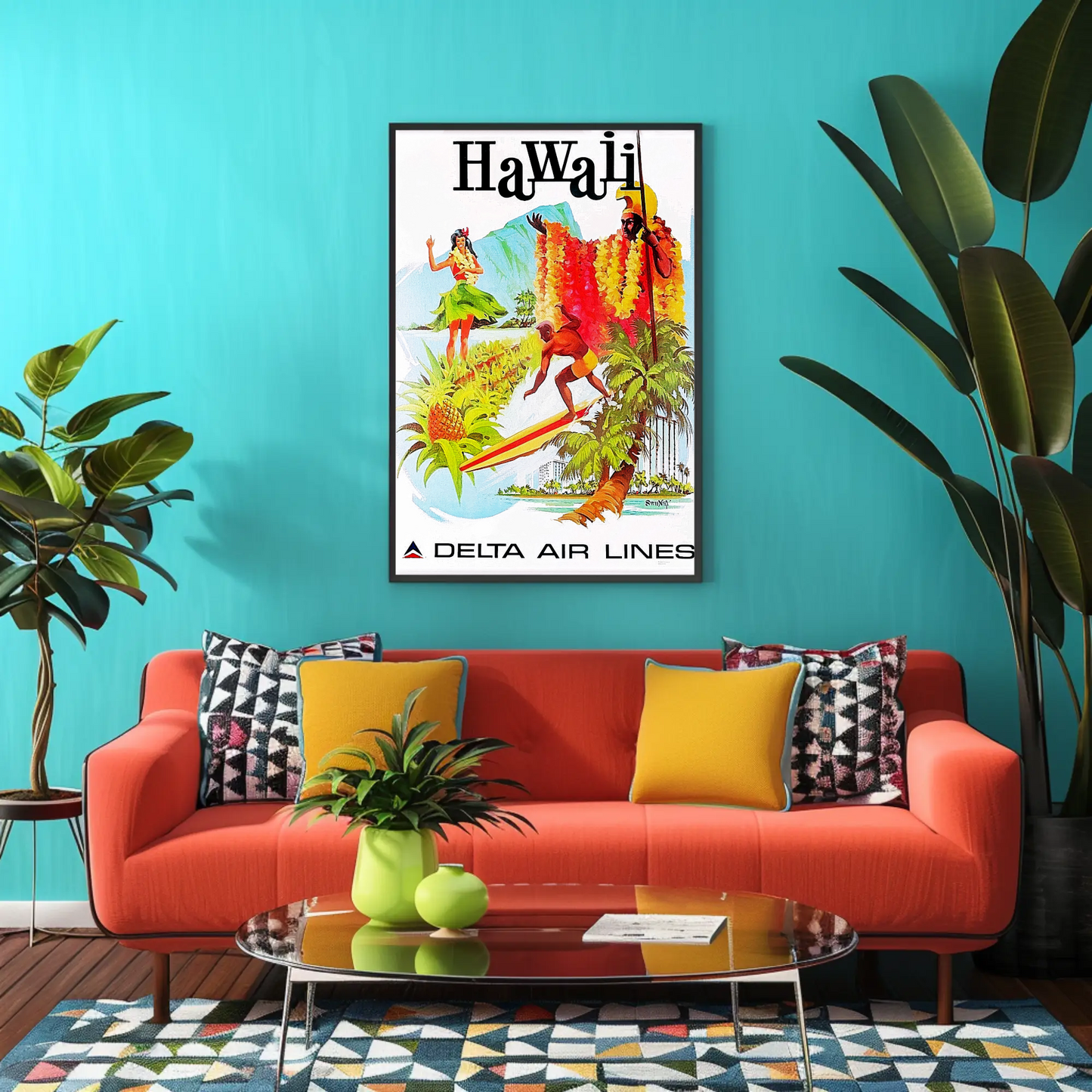 Hawaii Air Lines Travel Poster