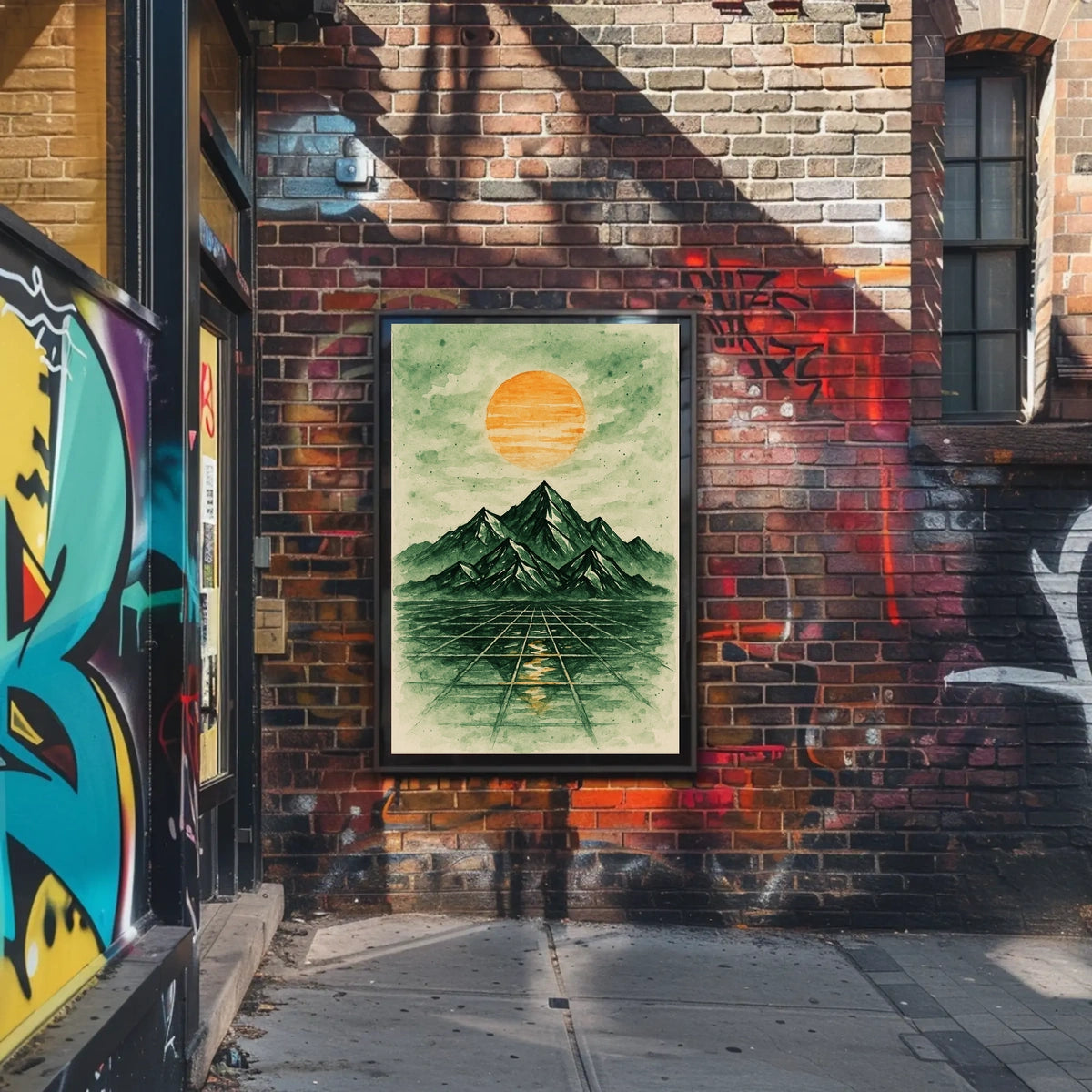 Surreal Abstract Landscape with Futuristic Touches Artistic Poster