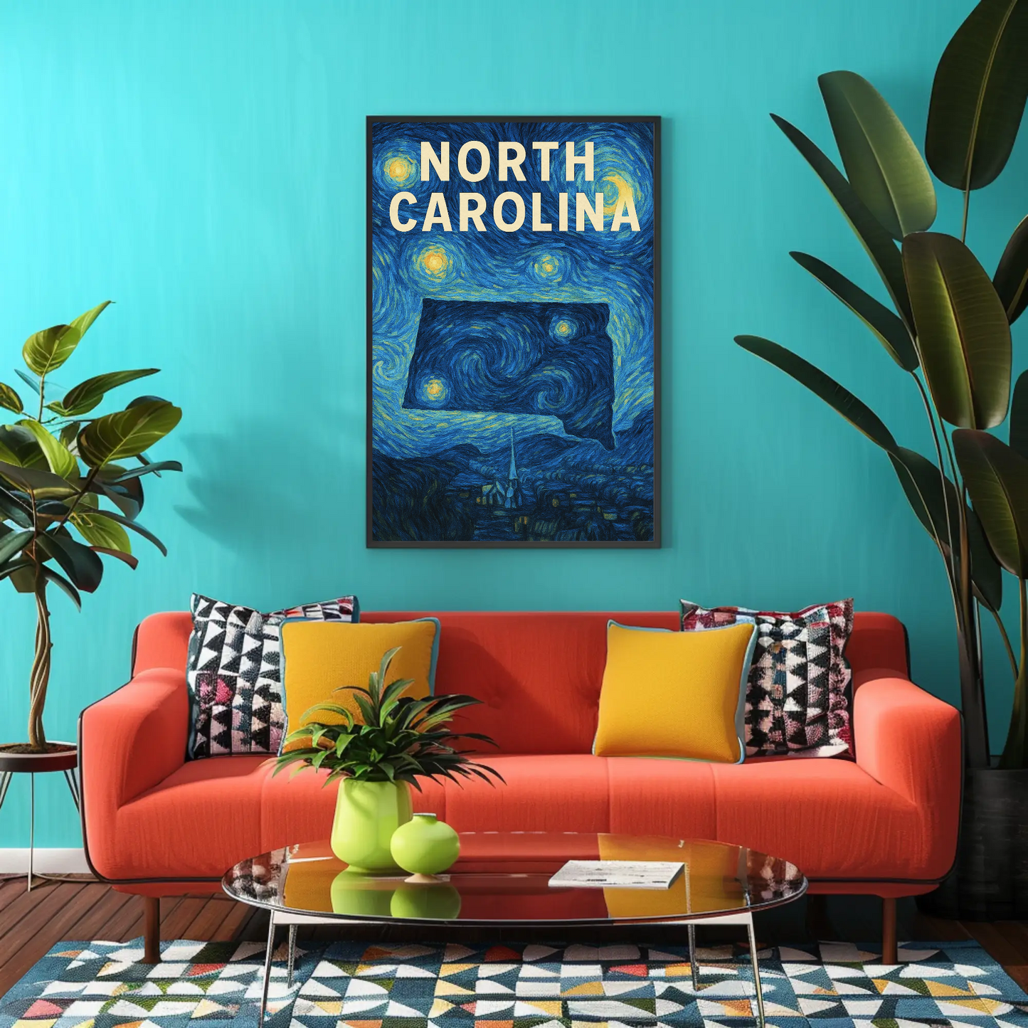 North Carolina Starry Night Poster