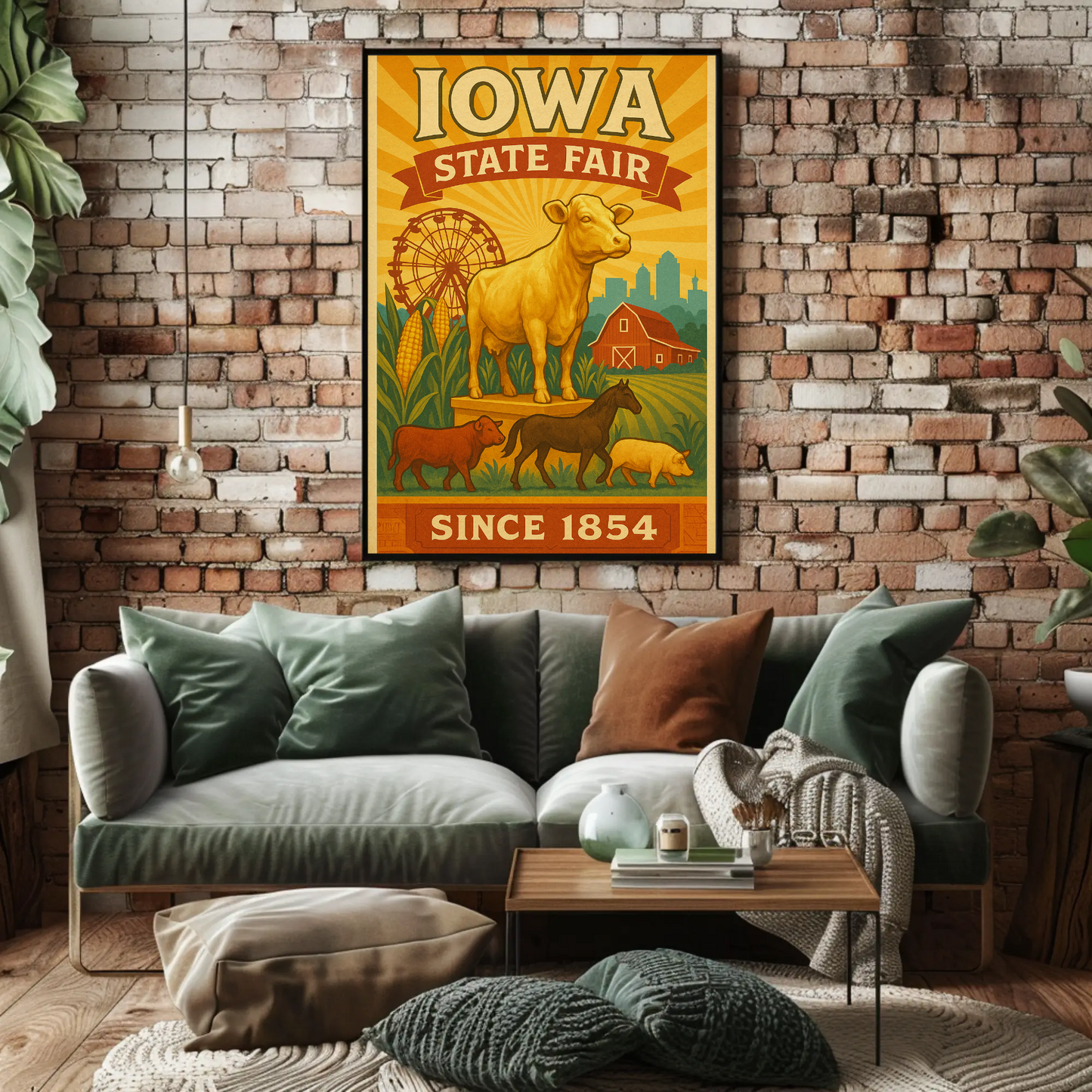 Iowa State Fair Livestock Agriculture Celebration Travel Poster