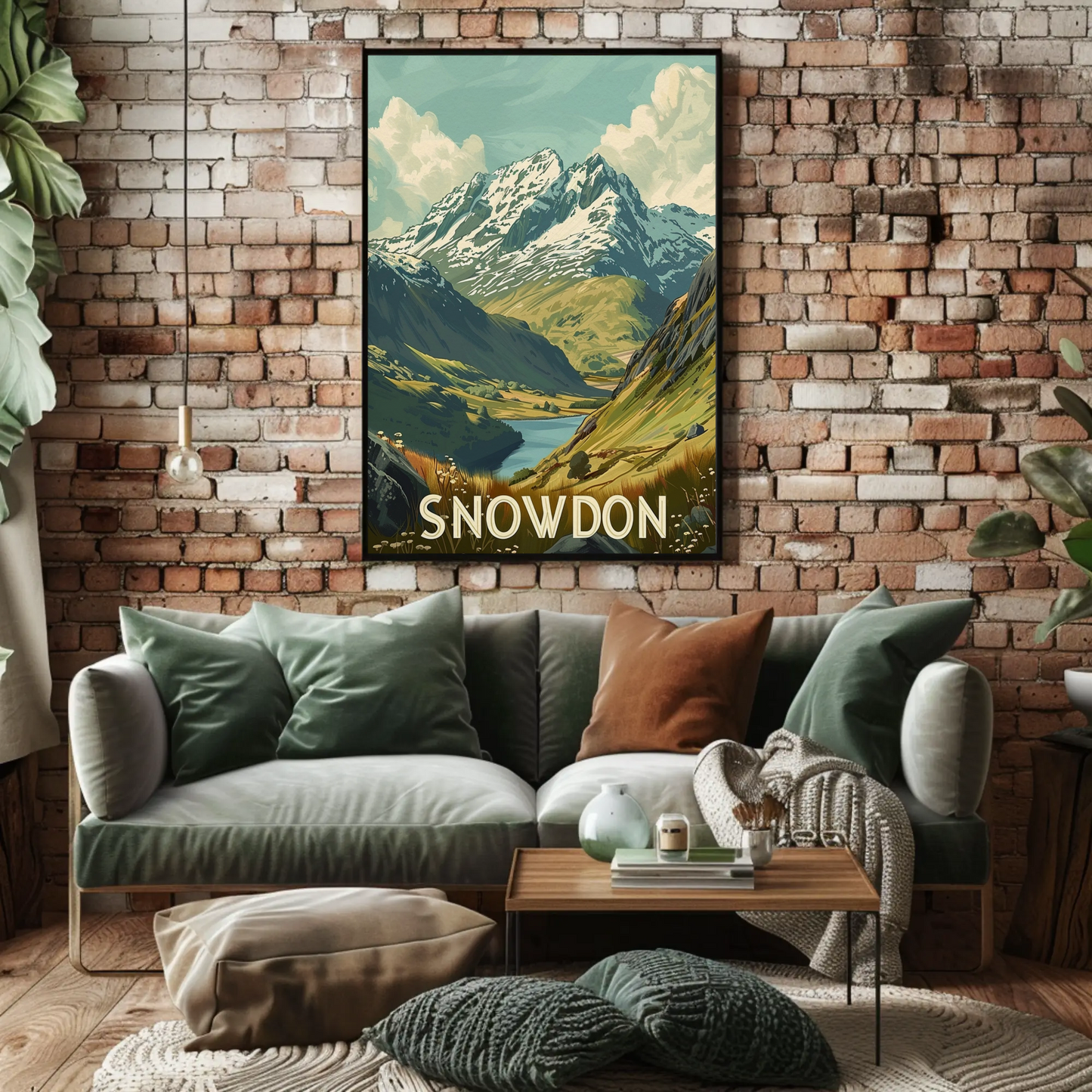 Snowdon Mountain Landscape Travel Poster