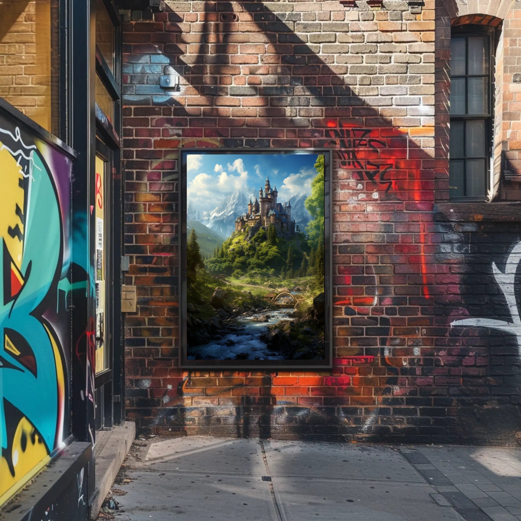 Enchanted Castle In The Mountains Poster PosterGoat