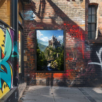 Enchanted Castle In The Mountains Poster PosterGoat