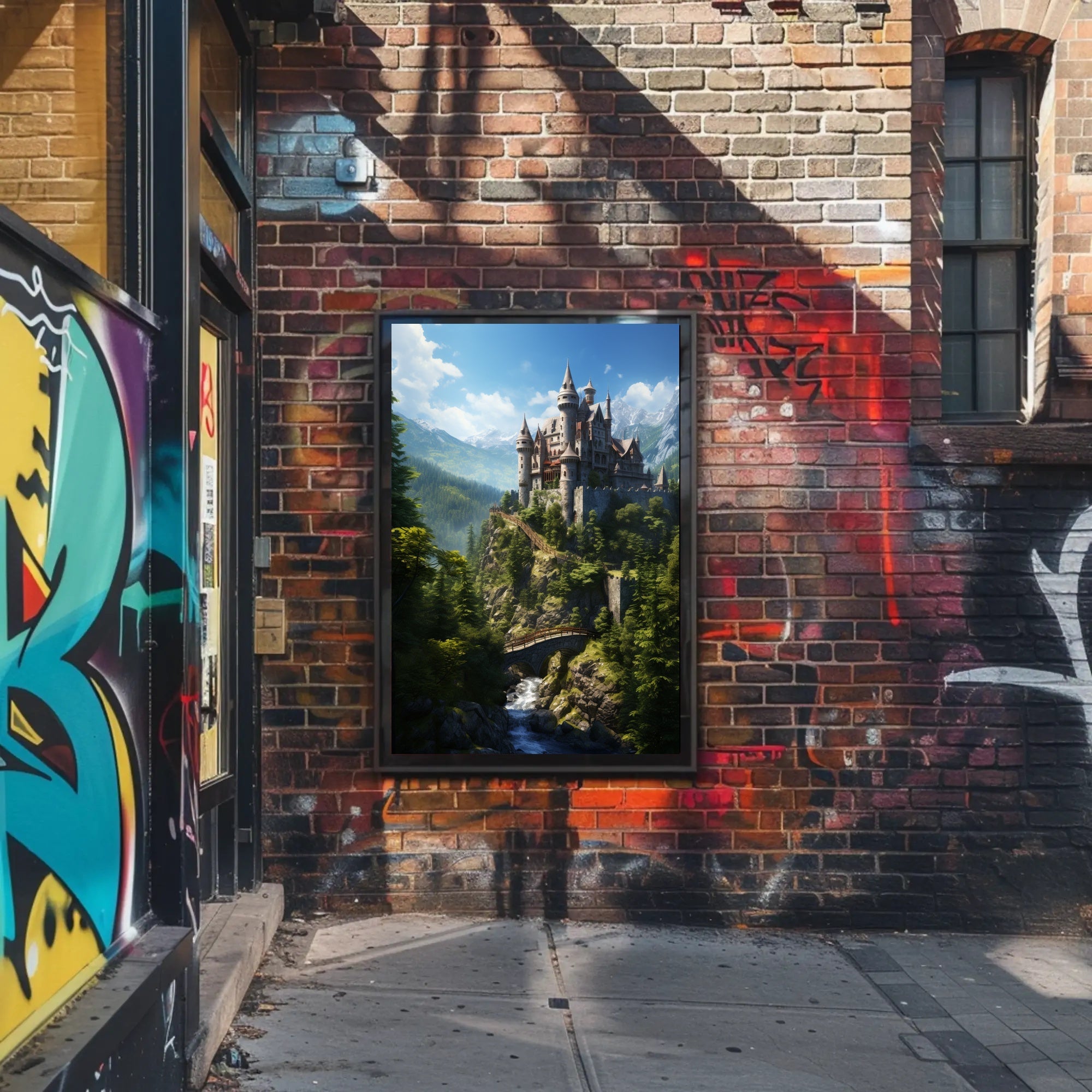 Enchanted Castle In The Mountains Poster PosterGoat