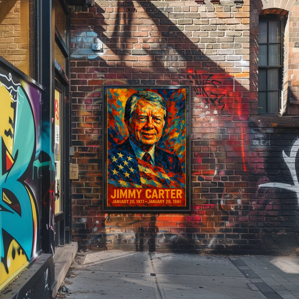 Jimmy Carter 39th President of the United States Glitch Hop Art Poster