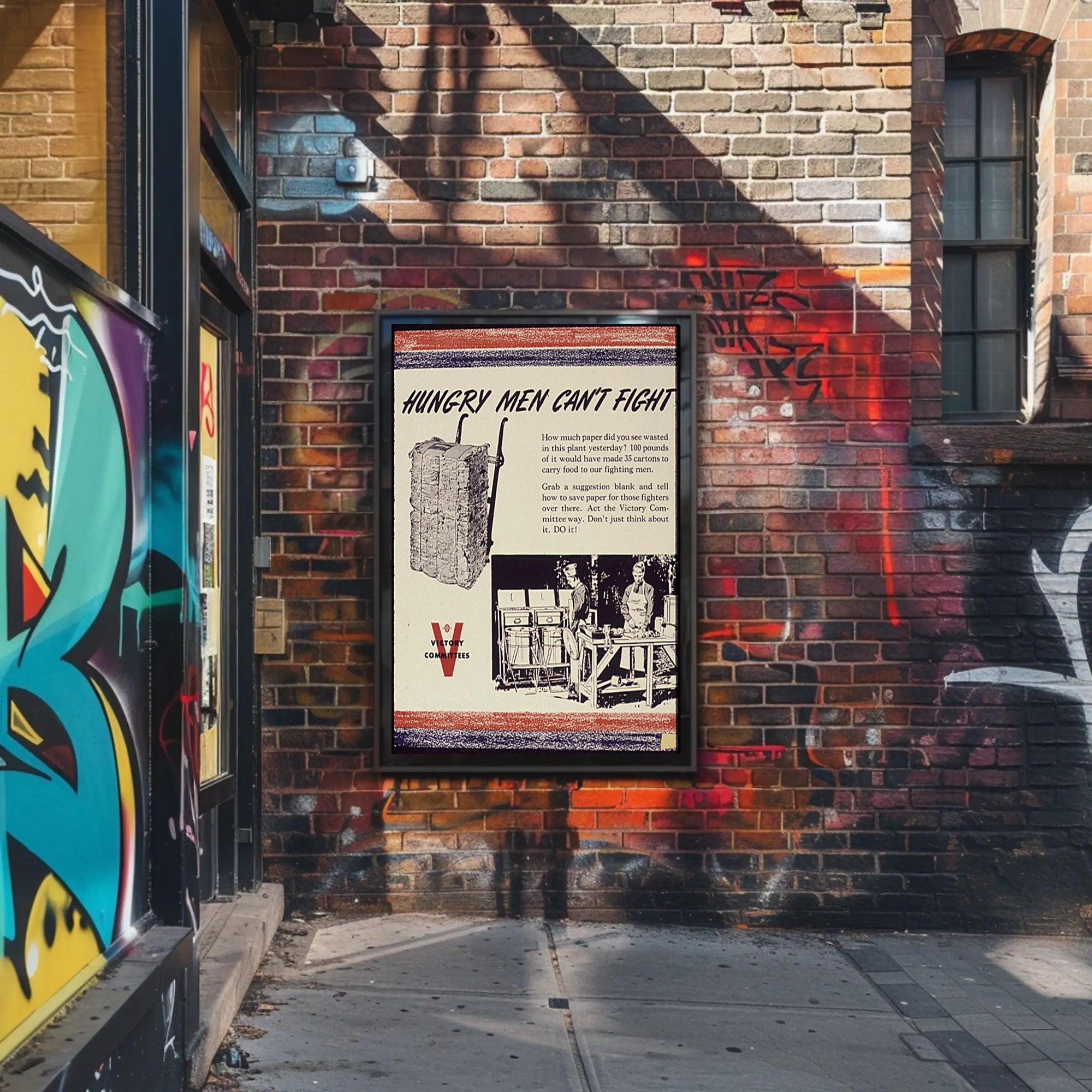 Hungry Men Can't Fight WWII Conservation Poster