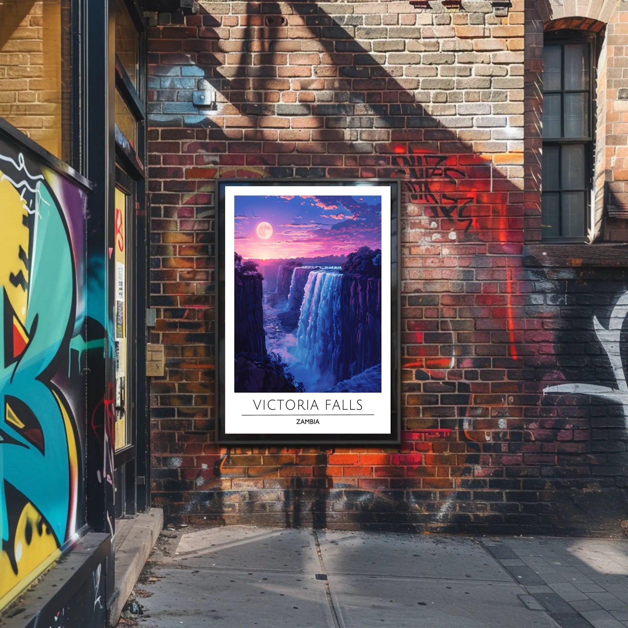 Victoria Falls Sunset Travel Poster