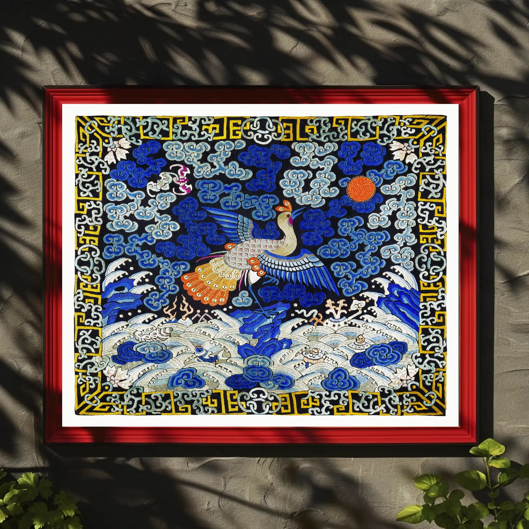 Mythical Phoenix in Stormy Sea Artistic Poster