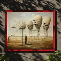 Surreal Landscape with Alien Forms Artistic Poster