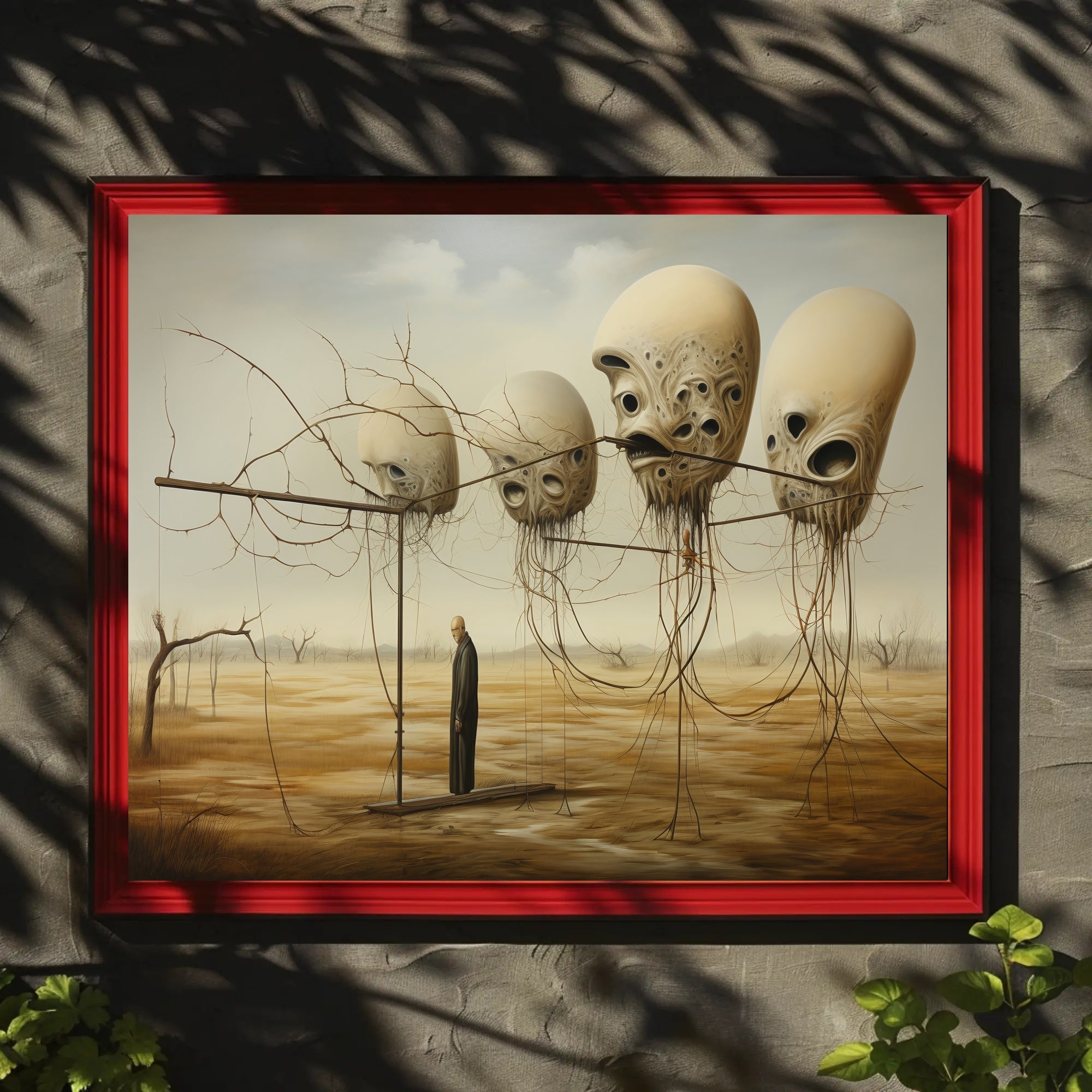 Surreal Landscape with Alien Forms Artistic Poster