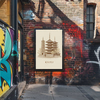 Kyoto Architectural Illustration Poster