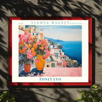 Positano's Vibrant Scenic View: Travel Poster