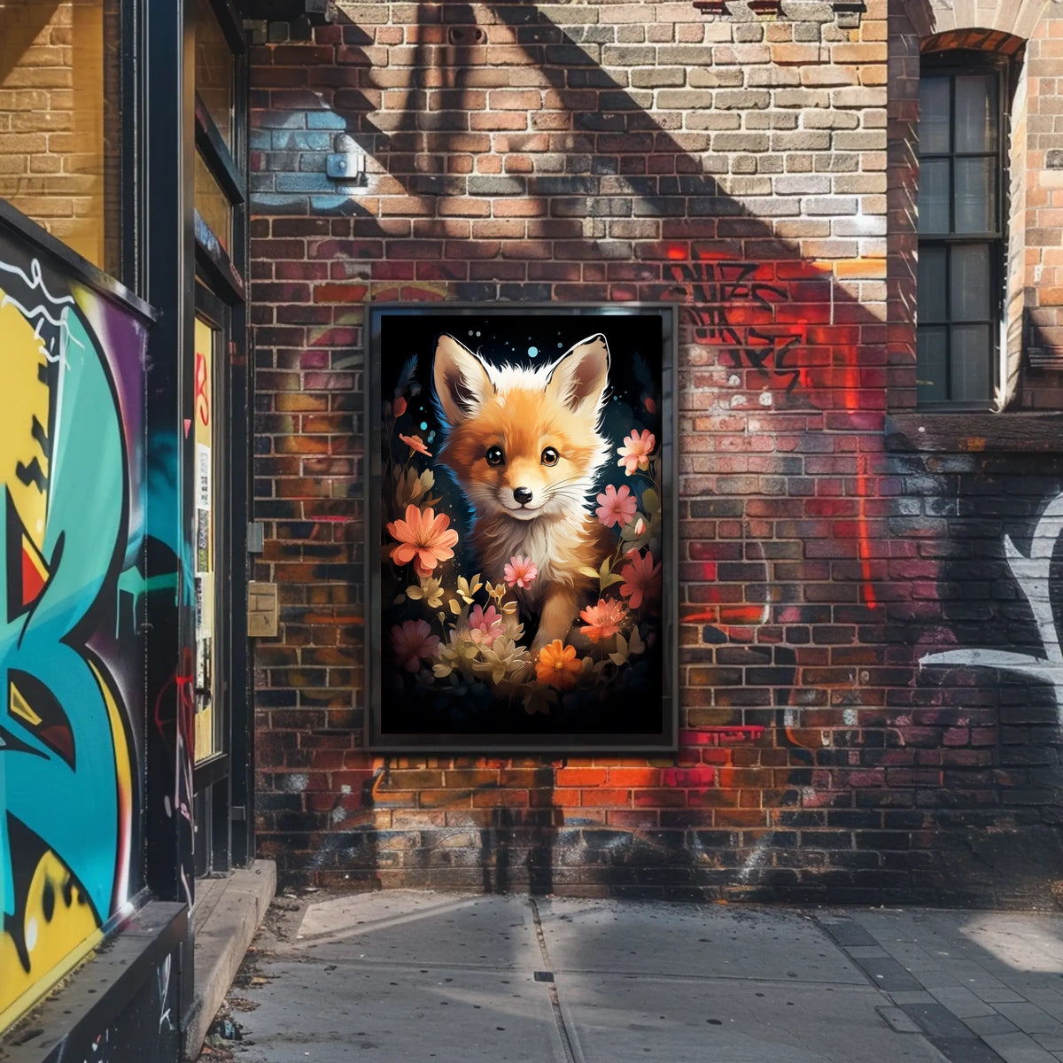 Fox Bloom Whimsical Poster