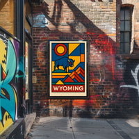 Wyoming A Geometric Tribute Poster